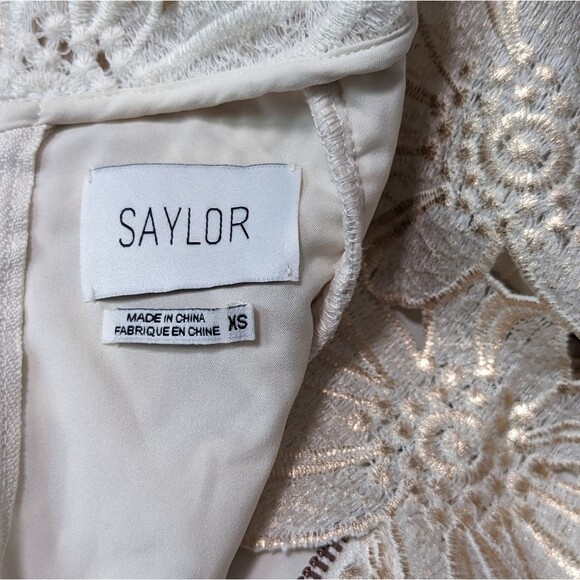 SAYLOR Jessa Dress Cream with Gold - Picture 4 of 5